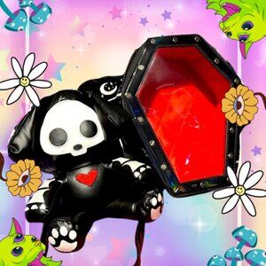 Dolls Kill x Skelanimals Coffin Plush Purse – Emo Y2K Goth Crossbody Bag